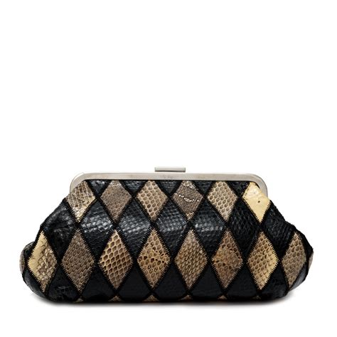 Dolce & Gabbana Snakeskin Frame Clutch 